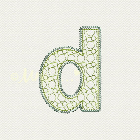 lowercase d in bubble letters